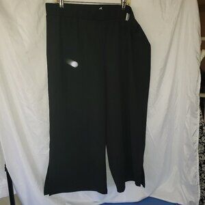 Ladies ISAAC MIZRAHI LIVE! Wide Leg Capri w/Elastic Waist in Black - XL
